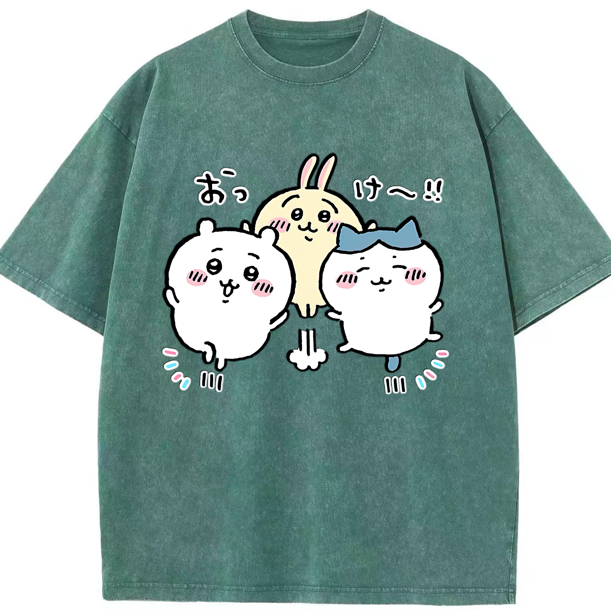 （画像用） ちいかわ ちいかわ Chii-kawa chiikawa 綿100% ヴィンテージ風 半袖Tシャツ（フロントプリント）
